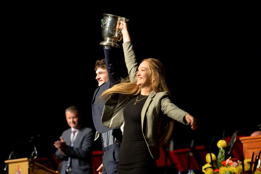 PAGE 5   Speech Day   Sophie Brown and cup